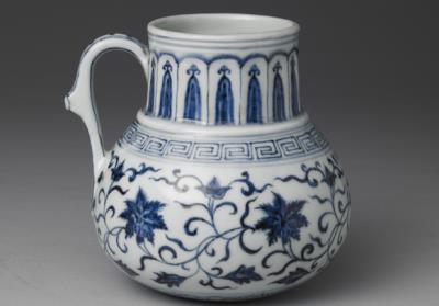 图片[2]-Tankard with flowers in underglaze blue, Ming dynasty, Xuande reign, 1426-1435-China Archive